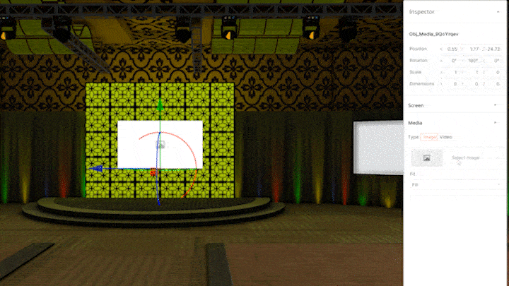 Animation of the Media tool keeping its size and aspect ratio even as different images are selected in the inspector.