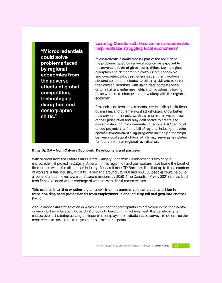 The single-column layout includes a subtitle, body copy, and a pull-quote in a black textbox in the top left corner of the page.