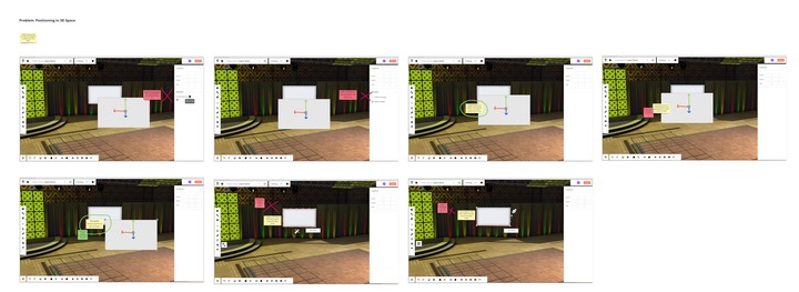Simple mockups of UI elements created from basic shapes and placeholder icons overlayed on screenshots of the product.